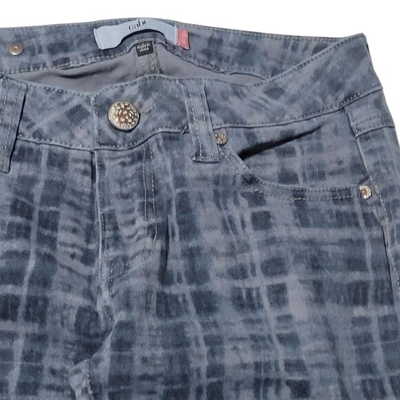 Cabi Skinny Jeans Womens Size 2 Low Rise Blue Grid Plaid Denim Pants - Picture 5 of 6